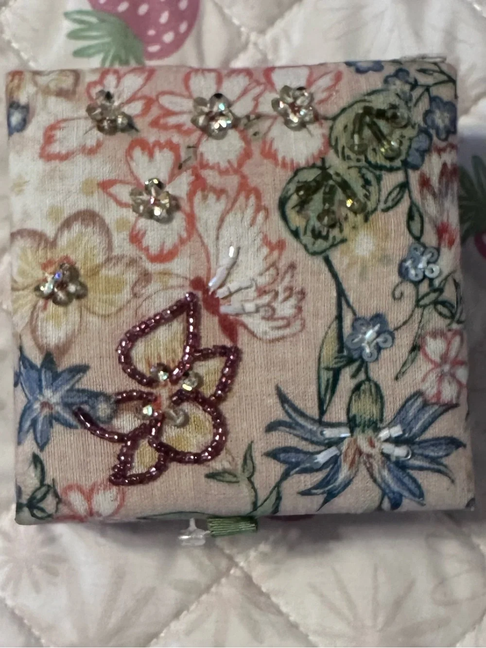 Embellished Floral Jewelry Box - Pastel Multi